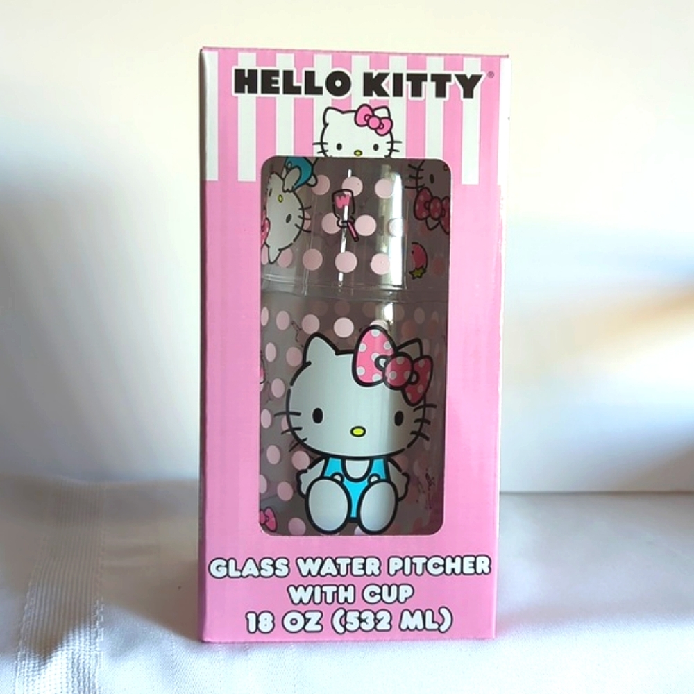 🎀 Hello Kitty Glass Water Pitcher With Cup